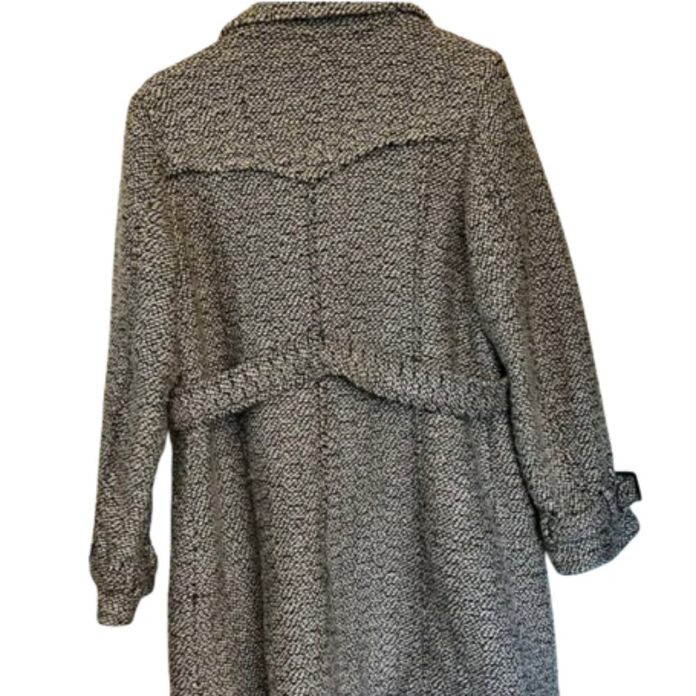 Sz L Women’s Worthington Houndstooth fall/winter belted 3/4 length coat - Picture 4 of 12